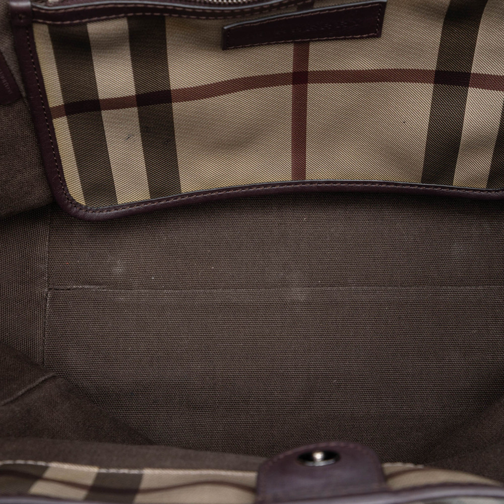 Pre-Loved Burberry Small Smoke Check Coated Canvas Canterbury Tote - Picture 4 of 7